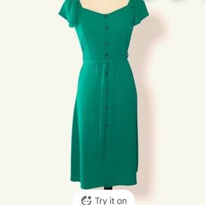 Monteau One Shoulder Green Dress
